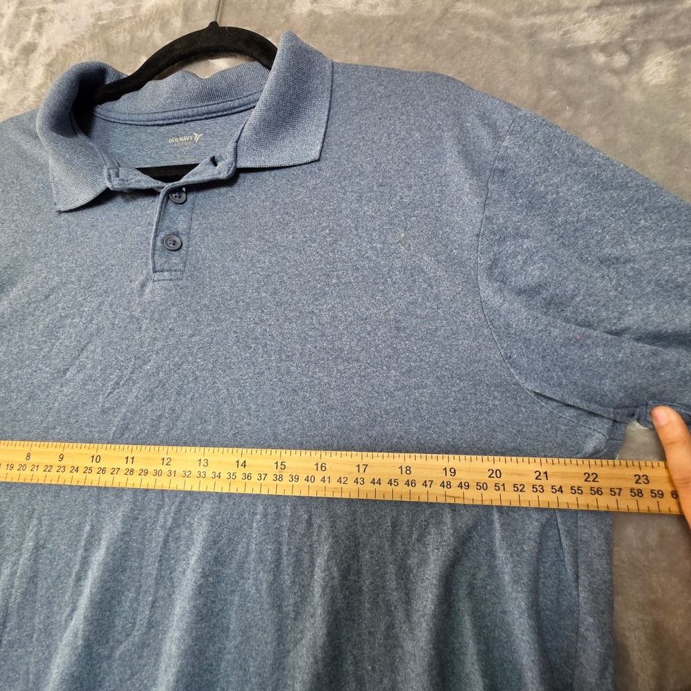 Old Navy Active Core Mens Large Blue Heathered Short Sleeve Polo Shirt Go Fresh - Picture 5 of 8